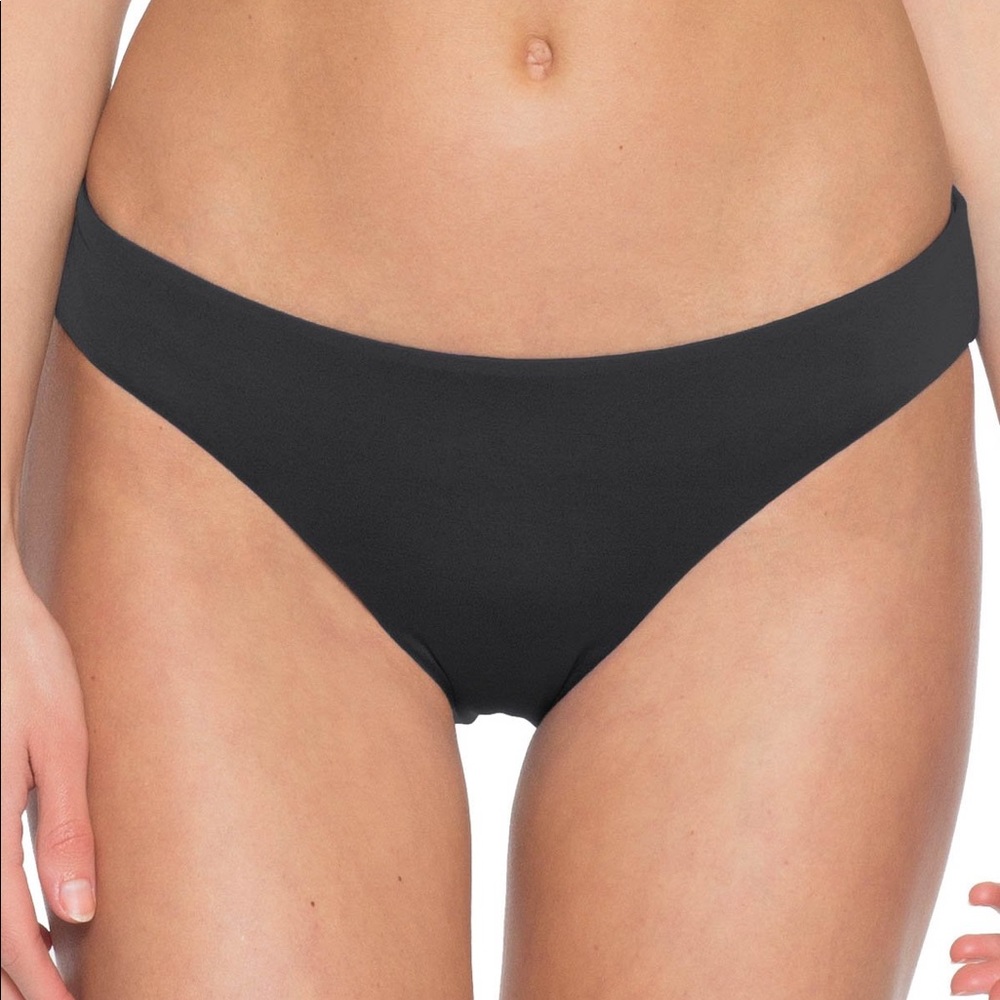 Becca Adela Ruched Hipster Black Bikini Bottom